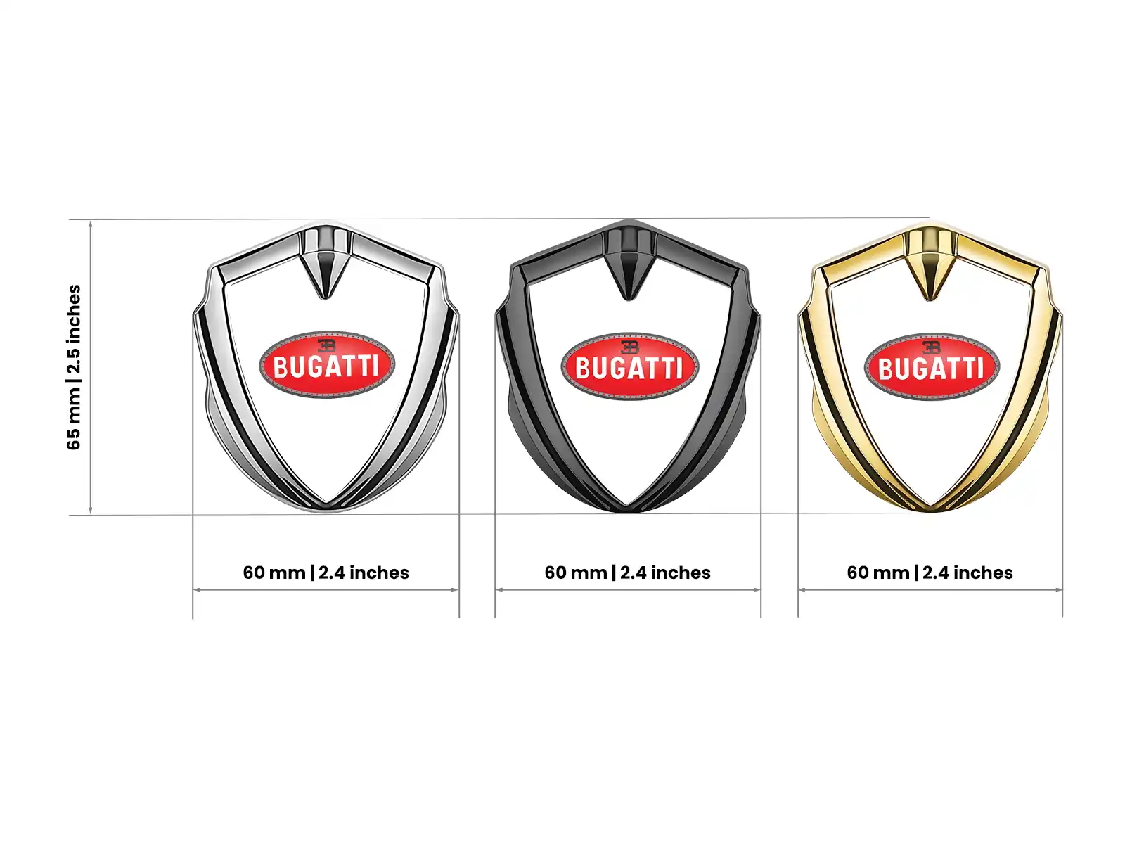 Bugatti 3D Emblem Abzeichen Robustes Schickes Design